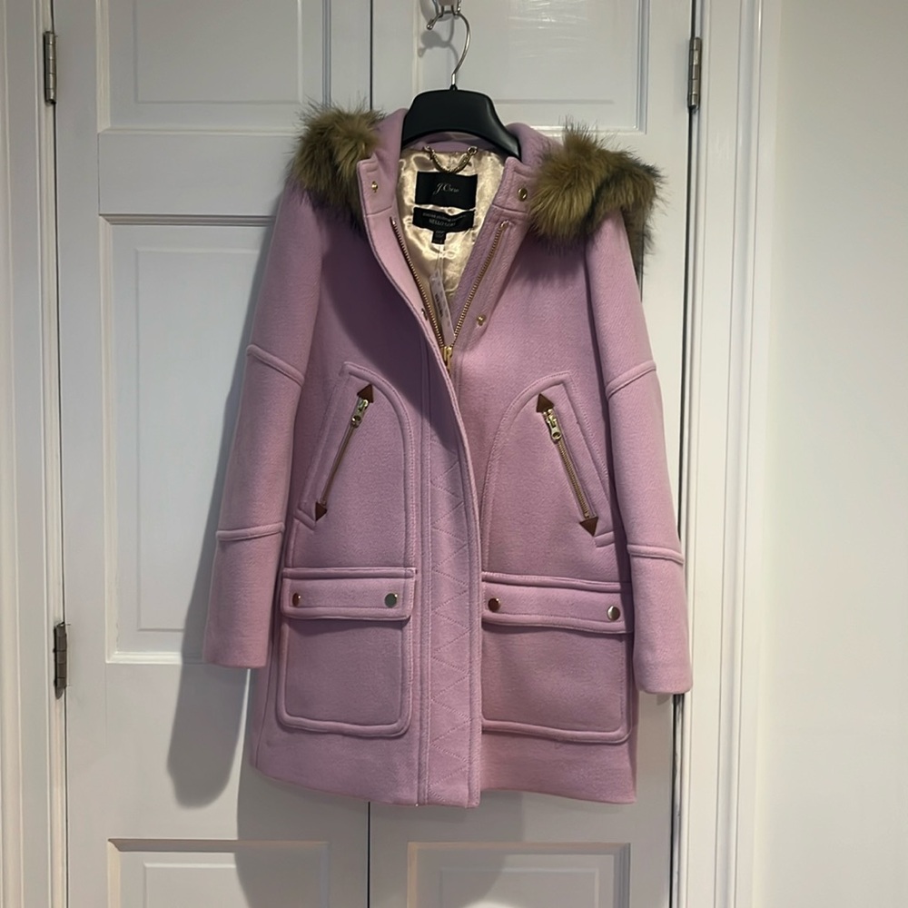 J crew pink winter coat